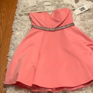 Strapless pink dress